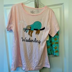 NWT Bobbie Brooks Sloth Pajamas